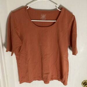 L.L. Bean Women's Jewel Neck Tee Elbow Length Sleeves Size Medium
